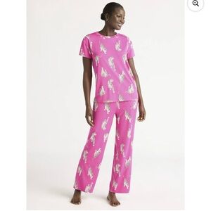 Joyspun Women’s size Small pajama lounge set Pink Tiger Print NWT